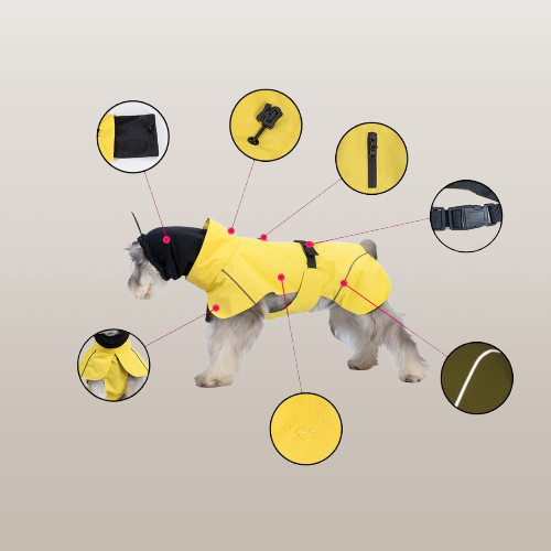 PETS&CLEAN Pet Dog Small And Medium-sized Dogs Waterproof Universal Poncho