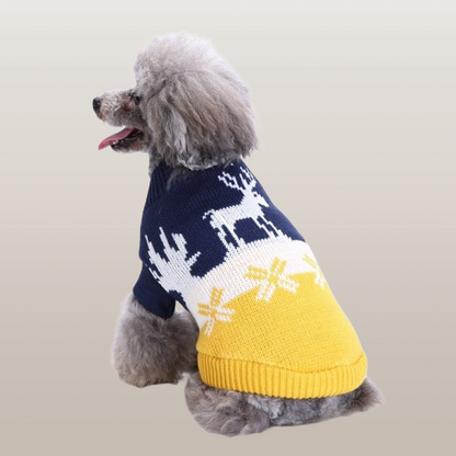 PETS&CLEAN Pet Bone Stripe High Neck Christmas Sweater