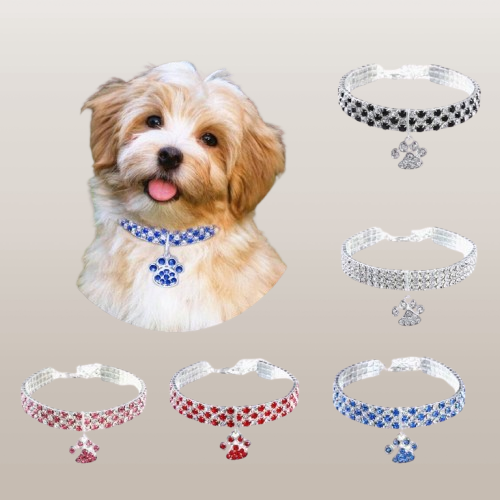 PETS&CLEAN Pet Collar With Diamonds