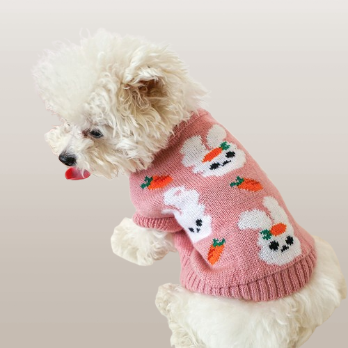 PETS&CLEAN Bowknot Dog Clothes Costume Hollow Knit Sweater