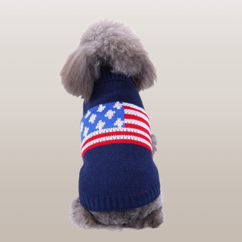 PETS&CLEAN Pet Bone Stripe High Neck Christmas Sweater