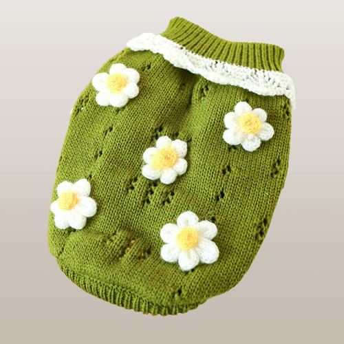 PETS&CLEAN Bowknot Dog Clothes Costume Hollow Knit Sweater