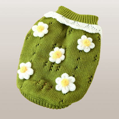 PETS&CLEAN Bowknot Dog Clothes Costume Hollow Knit Sweater