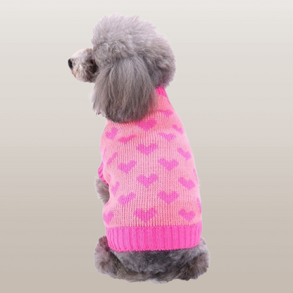 PETS&CLEAN Pet Bone Stripe High Neck Christmas Sweater