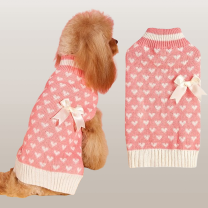 PETS&CLEAN  Fashion Personality Bow Love Heart Dog Sweater