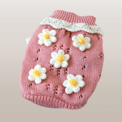 PETS&CLEAN Bowknot Dog Clothes Costume Hollow Knit Sweater