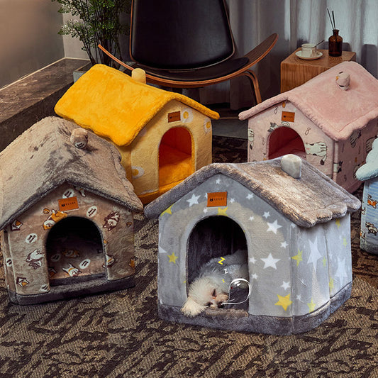 PETS&CLEAN Cat and Dog Bed  Sleep Enclosed Cave