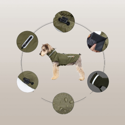 PETS&CLEAN Dog Outdoor Windproof Rain Raincoat Puppy Reflective Pet Poncho