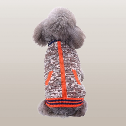 PETS&CLEAN Pet Bone Stripe High Neck Christmas Sweater