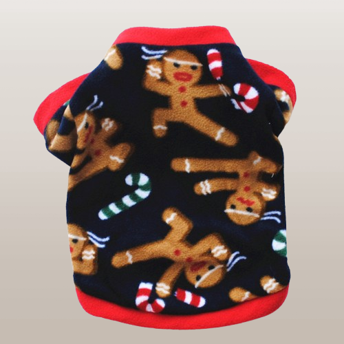 PETS&CLEAN Dog Christmas Clothing Optional Classic Pattern Christmas Hat Ginger Cake Autumn And Winter Pullover Fluffy Jacket Warm Hoodie