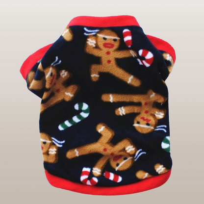 PETS&CLEAN Dog Christmas Clothing Optional Classic Pattern Christmas Hat Ginger Cake Autumn And Winter Pullover Fluffy Jacket Warm Hoodie