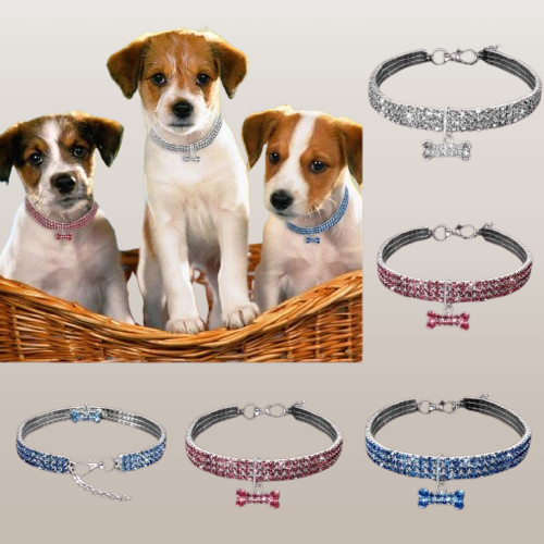 PETS&CLEAN Bling Dog Collar Puppy Pet Dog Collars Leash For Small Medium pets