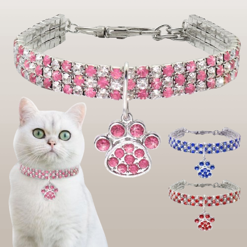 PETS&CLEAN Pet Collar With Diamonds