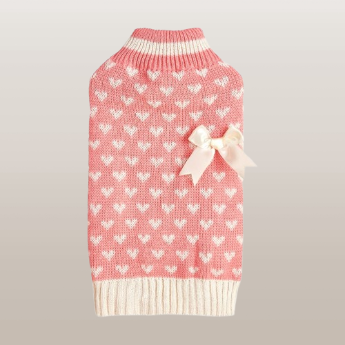 PETS&CLEAN  Fashion Personality Bow Love Heart Dog Sweater