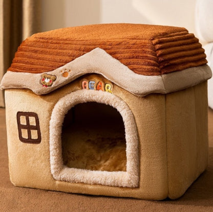 PETS&CLEAN Cat and Dog Bed  Sleep Enclosed Cave