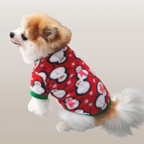 PETS&CLEAN Dog Christmas Clothing Optional Classic Pattern Christmas Hat Ginger Cake Autumn And Winter Pullover Fluffy Jacket Warm Hoodie