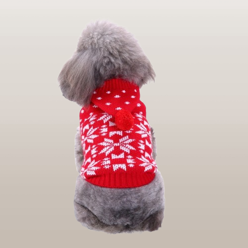 PETS&CLEAN Pet Bone Stripe High Neck Christmas Sweater