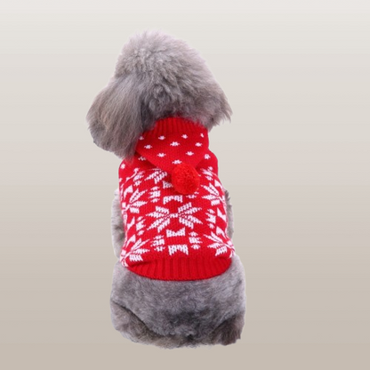 PETS&CLEAN Pet Bone Stripe High Neck Christmas Sweater