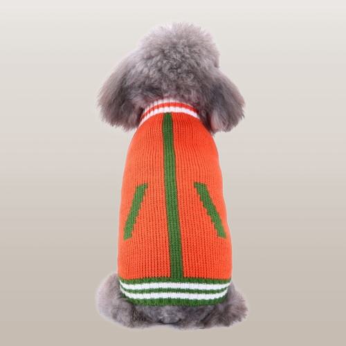 PETS&CLEAN Pet Bone Stripe High Neck Christmas Sweater